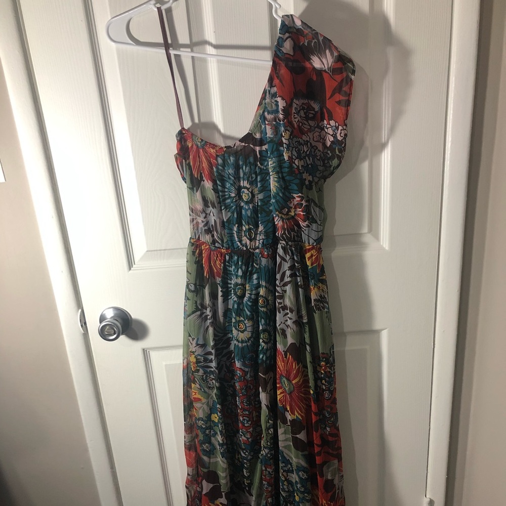 American Rag floral one sleeve maxi dress